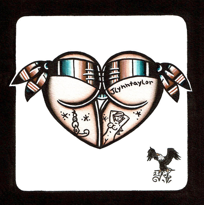 Serape Scrunch Butt Heart Original Painting