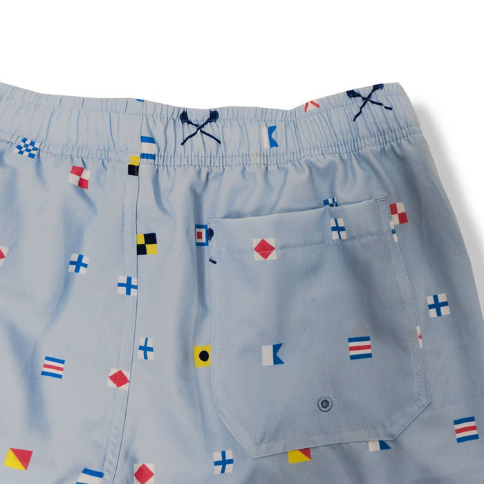 Shipwreck Swim Dodge Shorts back pocket zoomed in detail