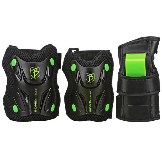Skate Protective Gear Roller Derby Cruiser 3000 Youth Tri pack Black/Green