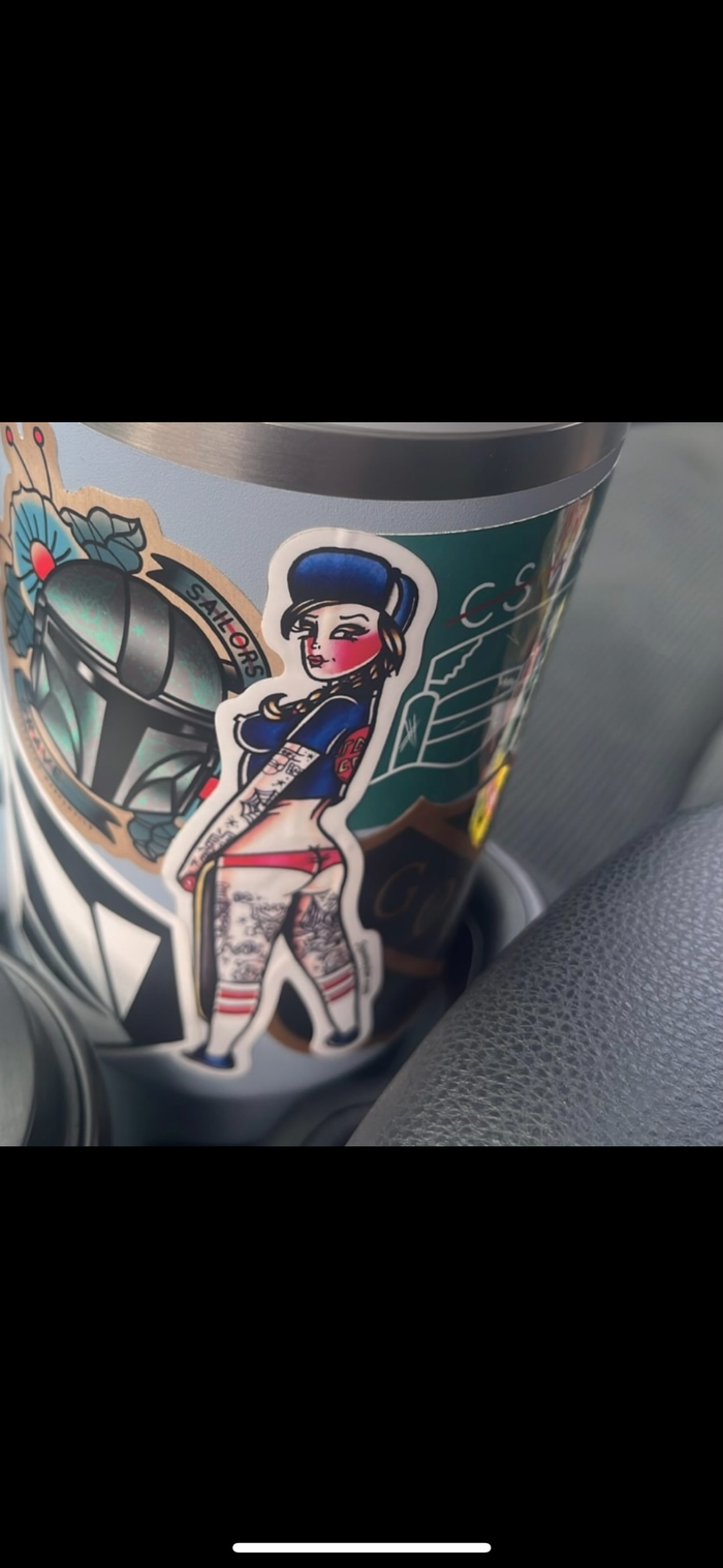 Skateboard Pinup Sticker