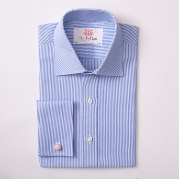 Small Bengal Stripe Azure Formal Shirt