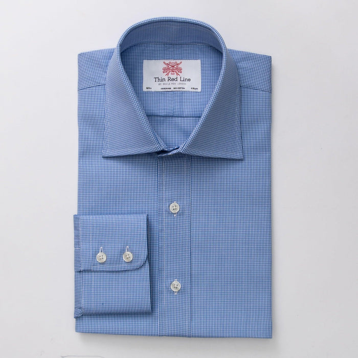Small Gingham Check Azure Formal Shirt