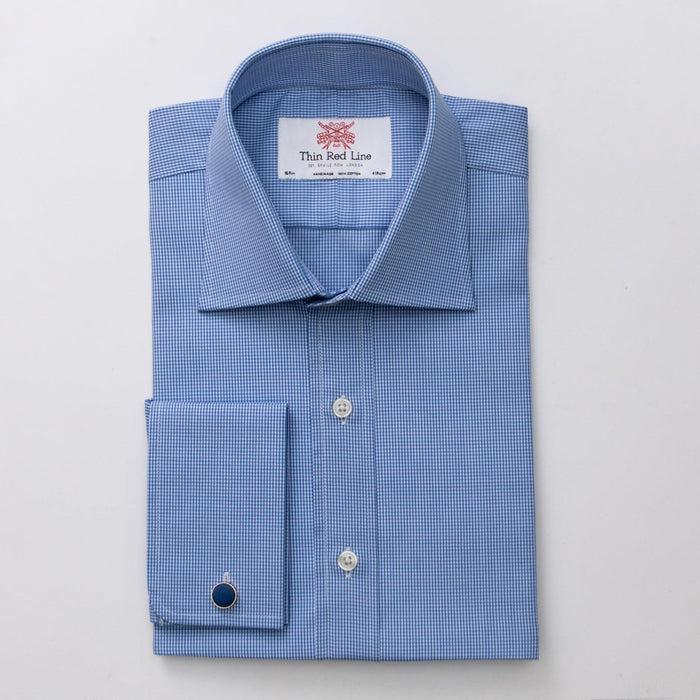 Small Gingham Check Azure Formal Shirt