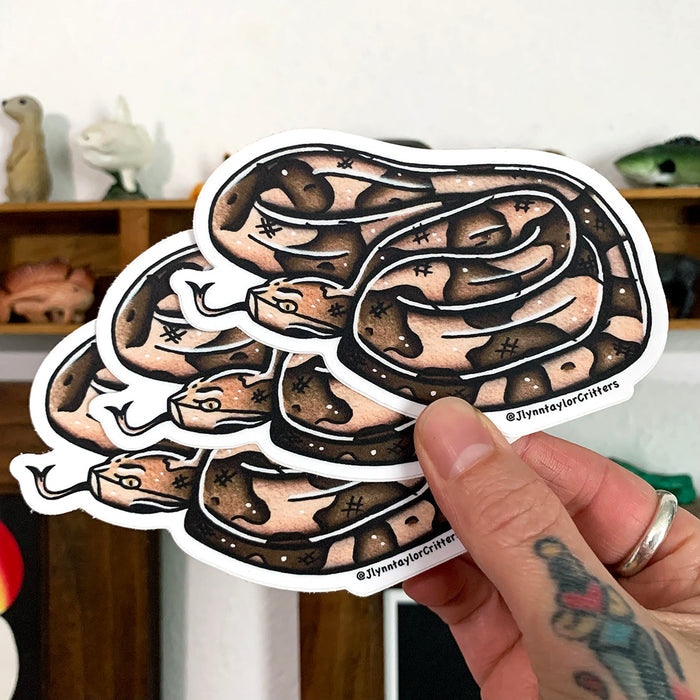 American traditional tattoo flash Copperhead Snake sticker.