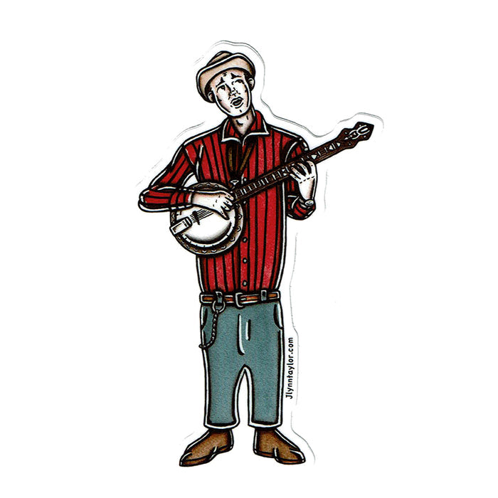 American traditional tattoo flash David Akeman (Stringbean) watercolor sticker.