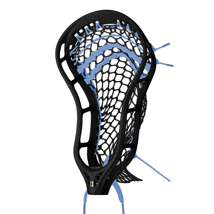 StringKing Mark 3V Strung Lacrosse Head - Black/Carolina