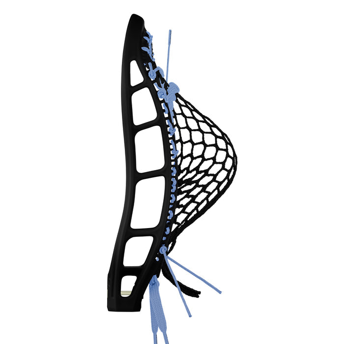 StringKing Mark 3V Strung Lacrosse Head - Black/Carolina