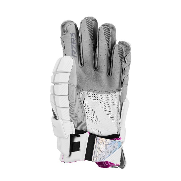 STX RZR 3 White/Pink Lacrosse Gloves