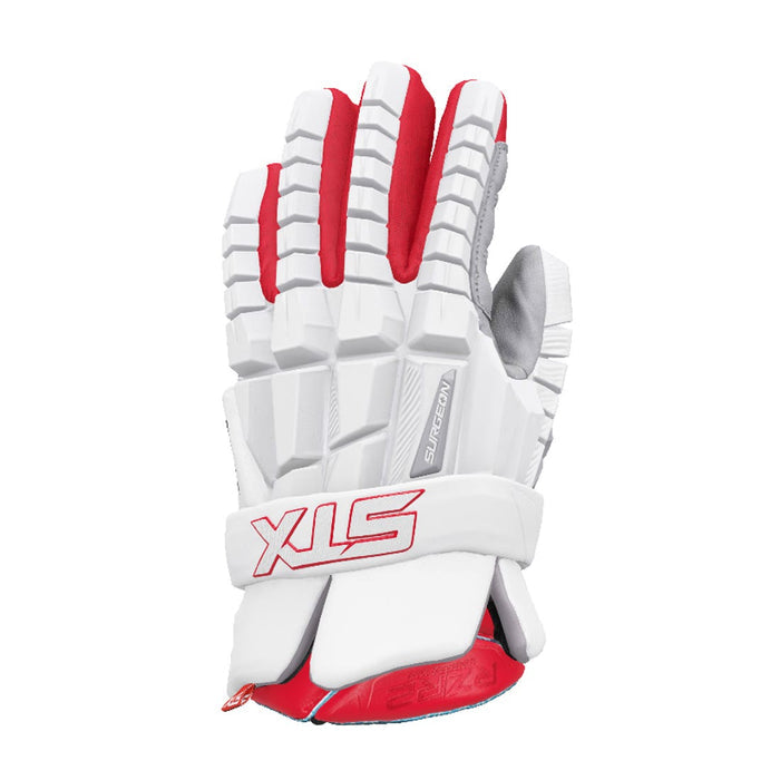 stx surgeon rzr 2 lacrosse glove- Red