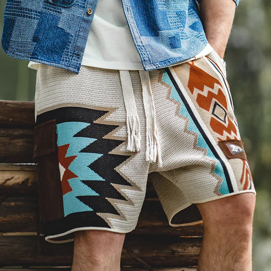 SUN GOD® RETRO JACQUARD KNIT SHORTS