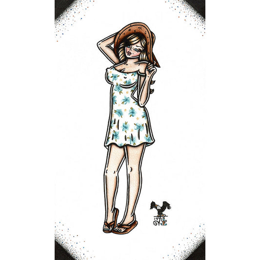 Sundress Pinup Original Painting