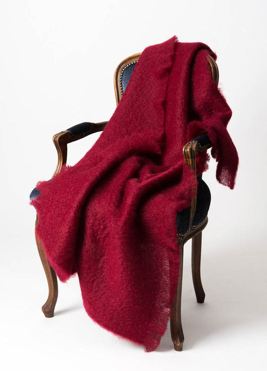 Red Mohair Throw NZ Tamarind