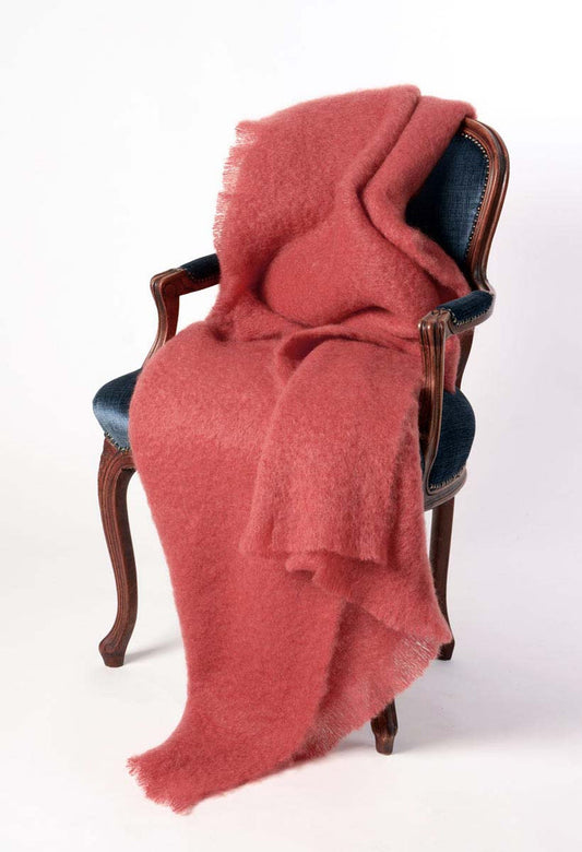 Mohair Throw Blanket NZ Tea Rose Pink