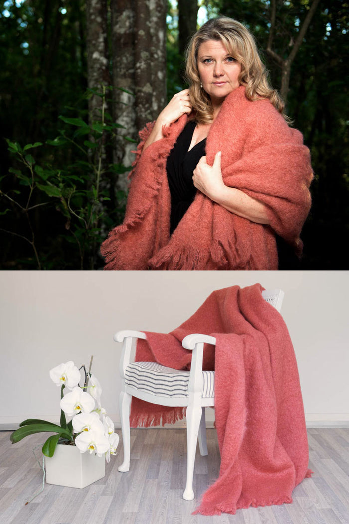 Mohair Throw Blanket Australia Tea Rose Pink