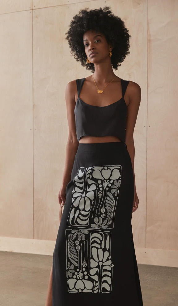 The Rosetta Maxi Skirt in Botanical