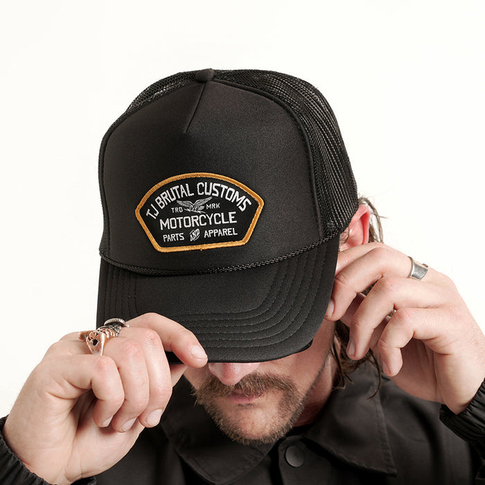 TJ Brutal Customs Shop Stop Trucker Hat with Patch