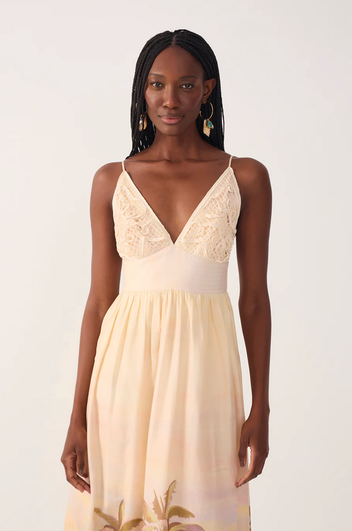 Tropical Embroidered Maxi Dress