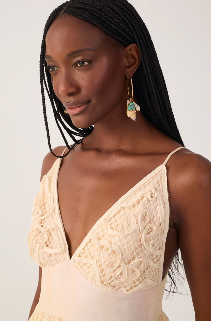 Tropical Embroidered Maxi Dress
