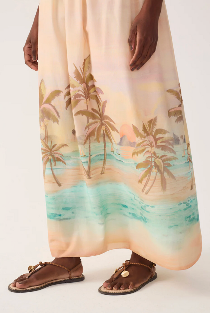 Tropical Embroidered Maxi Dress