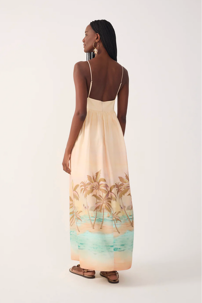 Tropical Embroidered Maxi Dress
