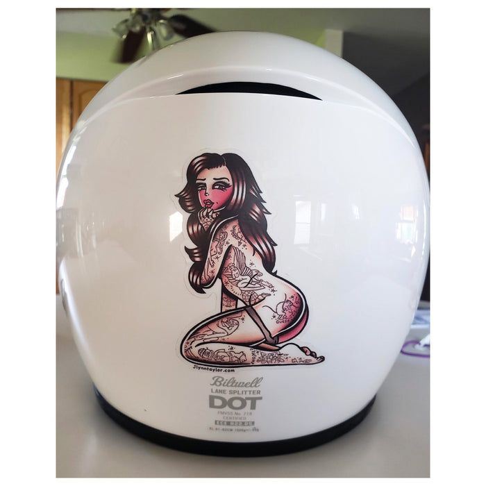 American traditional tattoo flash True Love Pinup sticker.