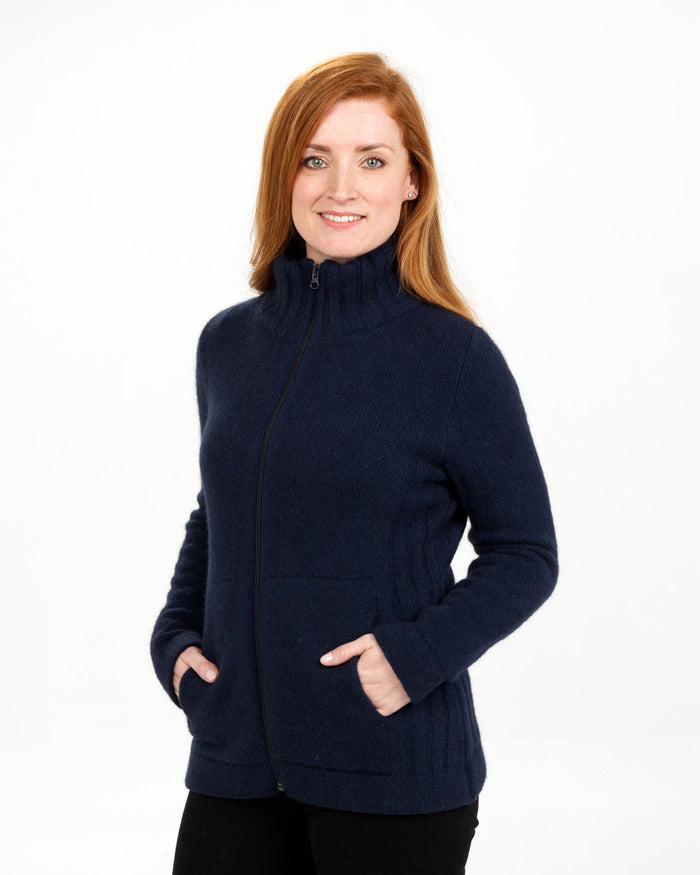 NS832 possum merino knit jacket in Twilight Blue from Gorgeous Creatures