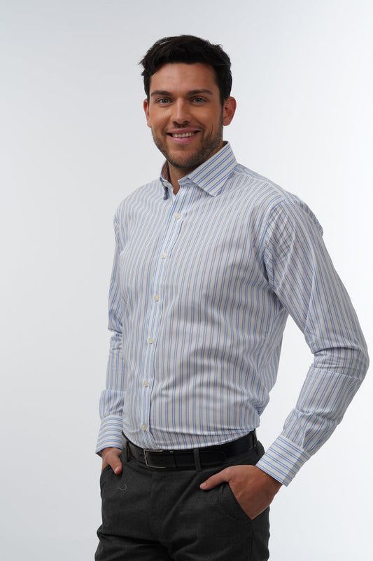 Twin Stripe Sky Formal Shirt
