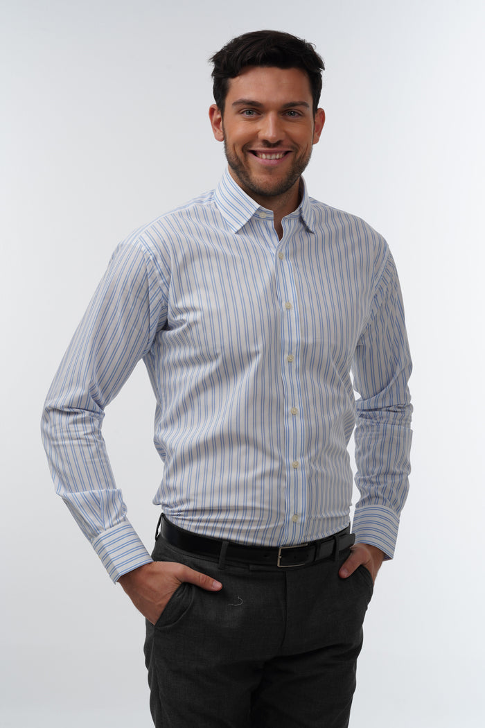 Twin Stripe Sky Formal Shirt