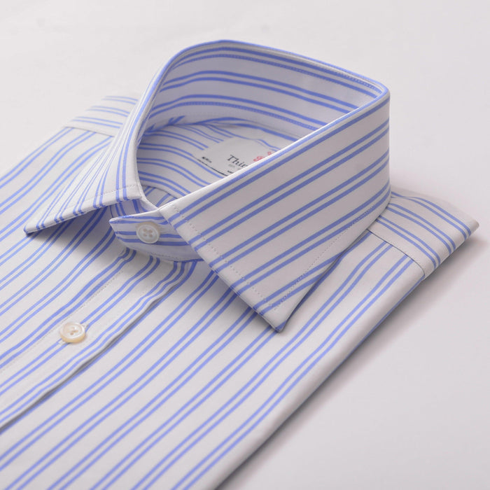 Twin Stripe Sky Formal Shirt