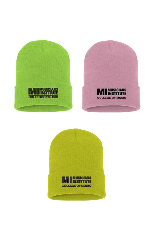 Unisex Embroidered MI Logo Cuffed Beanie - Black Logo