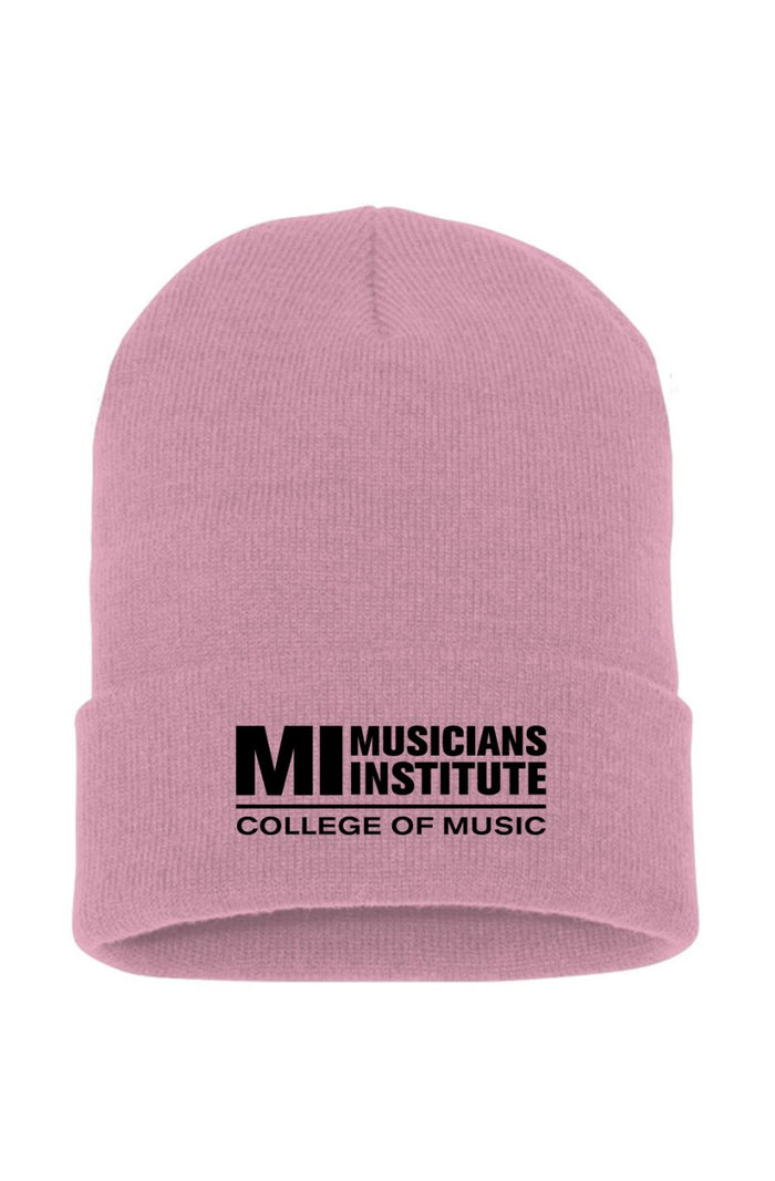 Unisex Embroidered MI Logo Cuffed Beanie - Black Logo