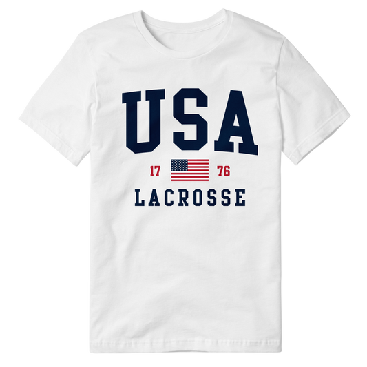 USA White Lacrosse Tee