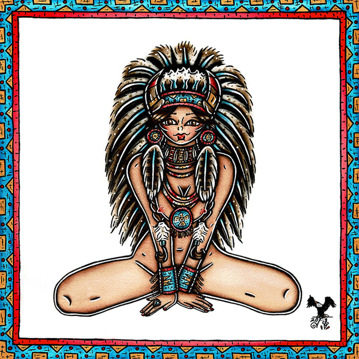 Victory Headdress Pinup Original Painting