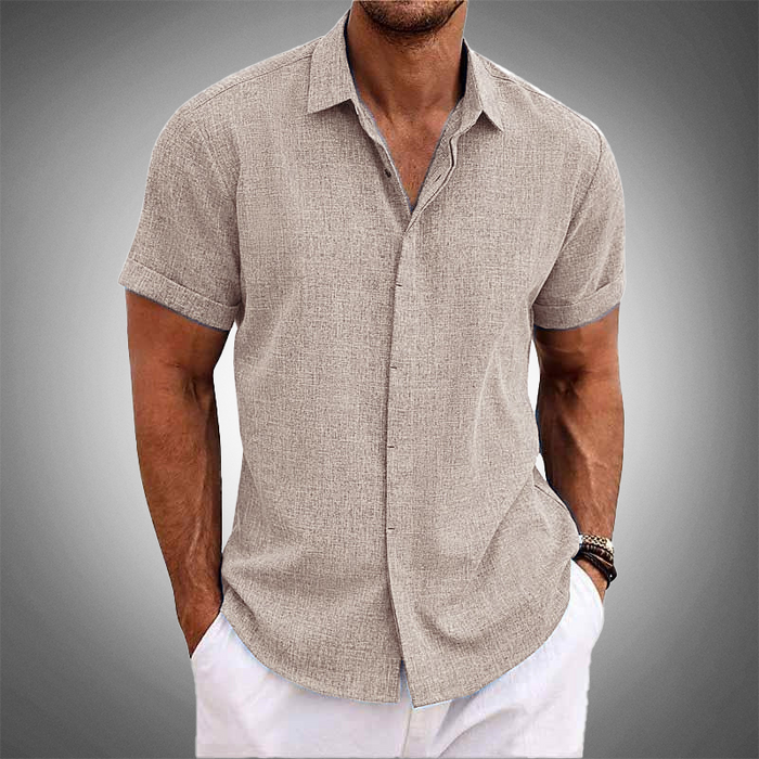 VINCENZO CASTELLANO SHORT-SLEEVE LINEN SHIRT