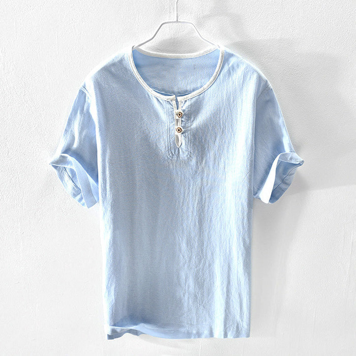 VINCÉNZO COTTON HENLEY SHIRT