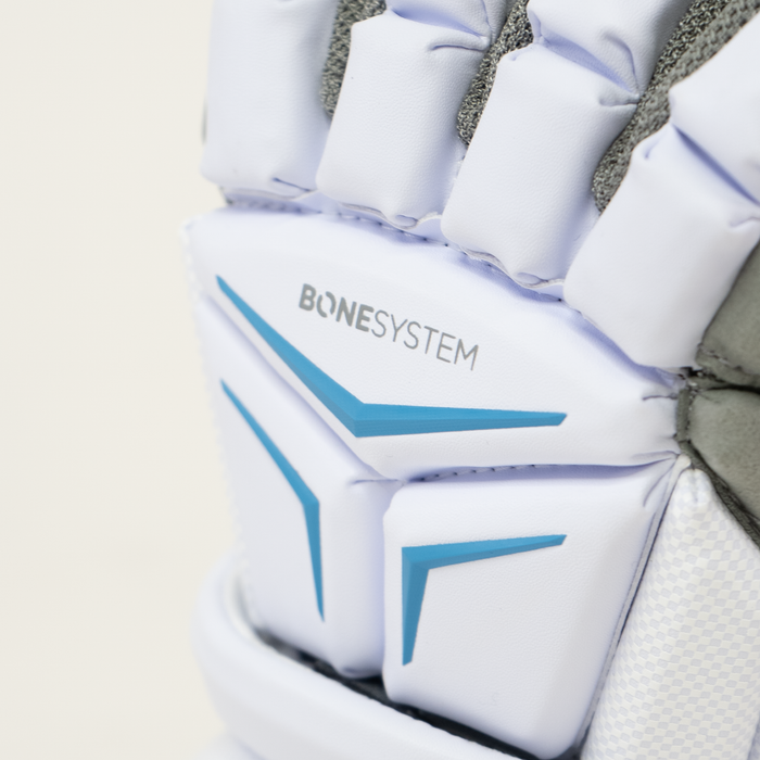 Warrior Franchise Limited Edition Lacrosse Gloves- White/Carolina Blue