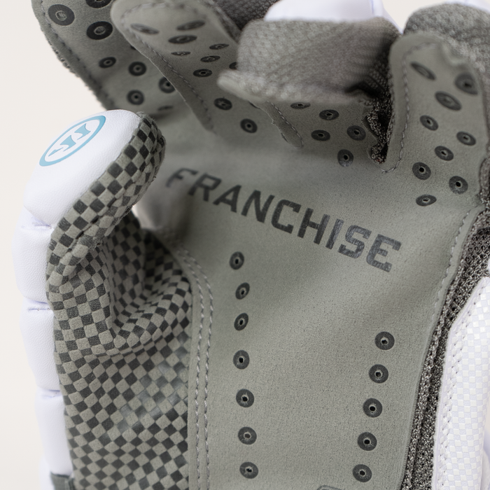 Warrior Franchise Limited Edition Lacrosse Gloves- White/Carolina Blue