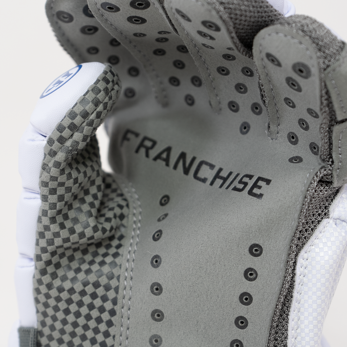 Warrior Franchise Limited Edition Lacrosse Gloves- White/Royal