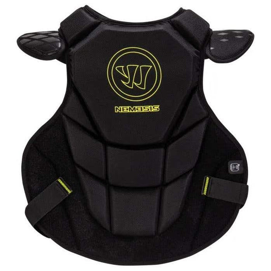 Warrior nemesis goalie chest pad front view