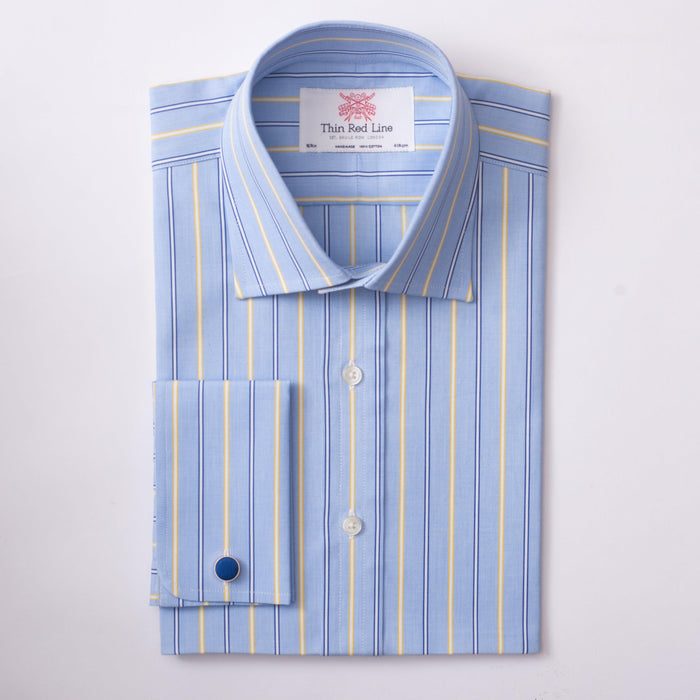 Welby Stripe Sky & Yellow Formal Shirt