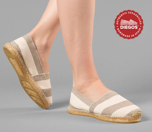 Wide grey stripes espadrilles