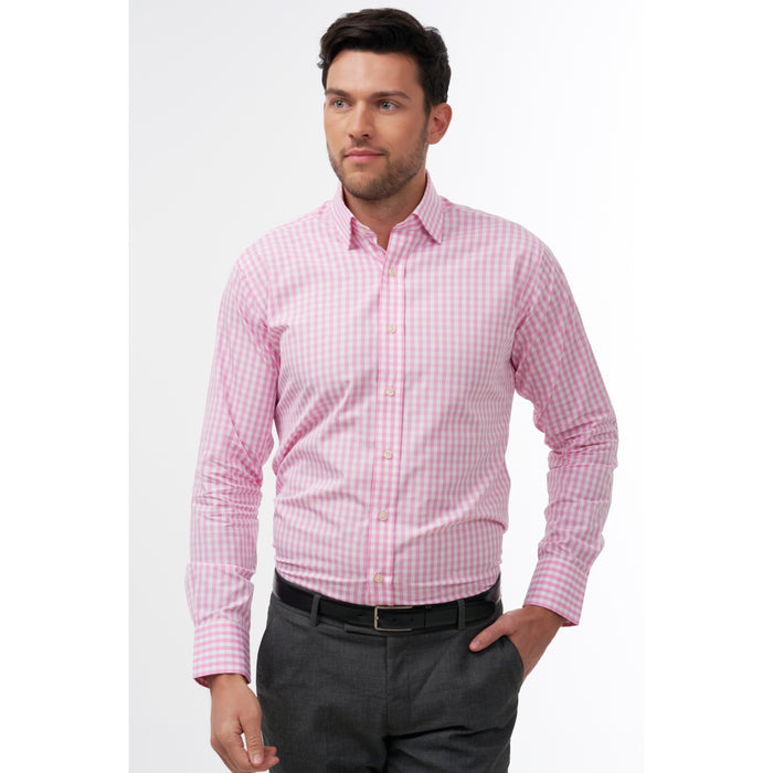 Wild Gingham Check Pink White Formal Shirt