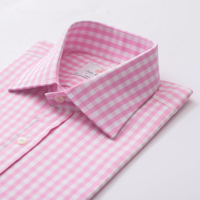 Wild Gingham Check Pink White Formal Shirt