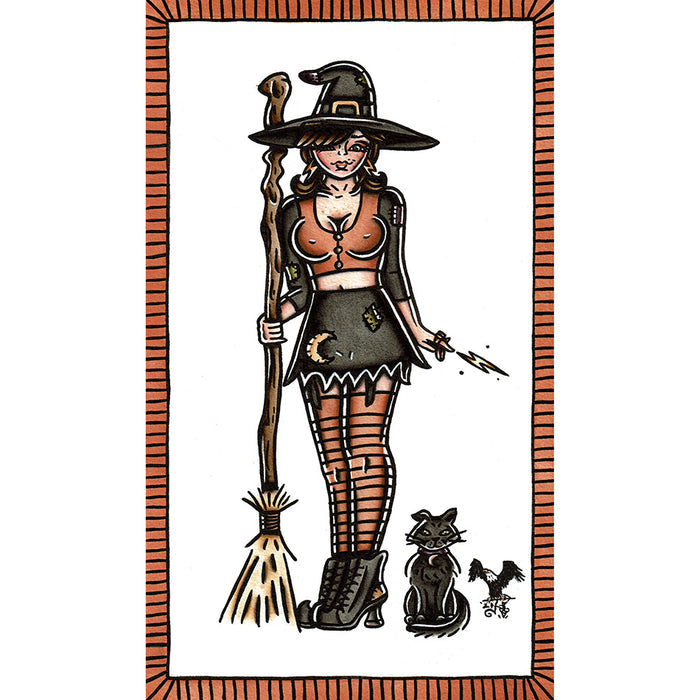 Witch and Cat Original Painting