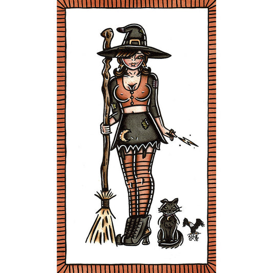 Witch and Cat Original Painting