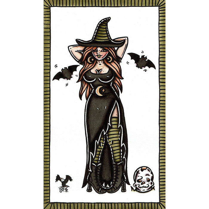 Witch and Skull Original Painting