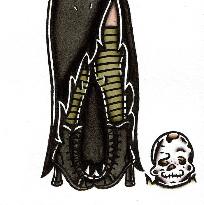 Witch and Skull Original Painting