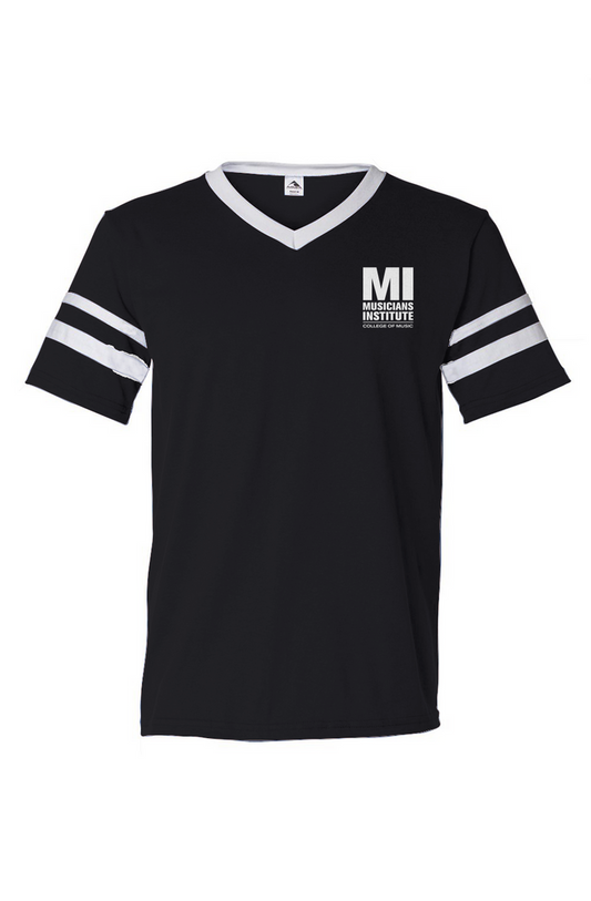 V-Neck Striped Sleeves Jersey