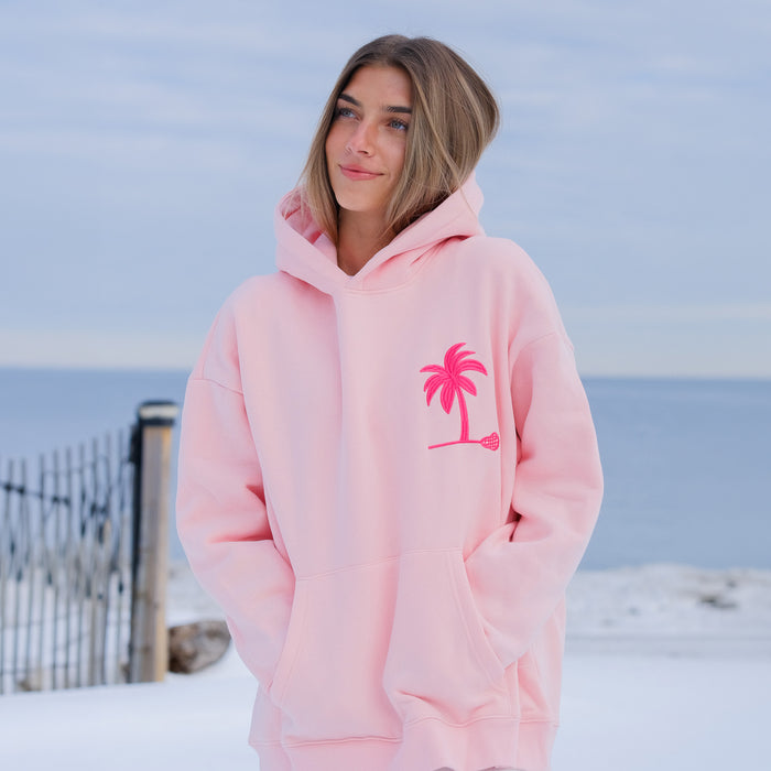 Women's Pink & Ocean Tides Lacrosse Hoodie- Pink Tides