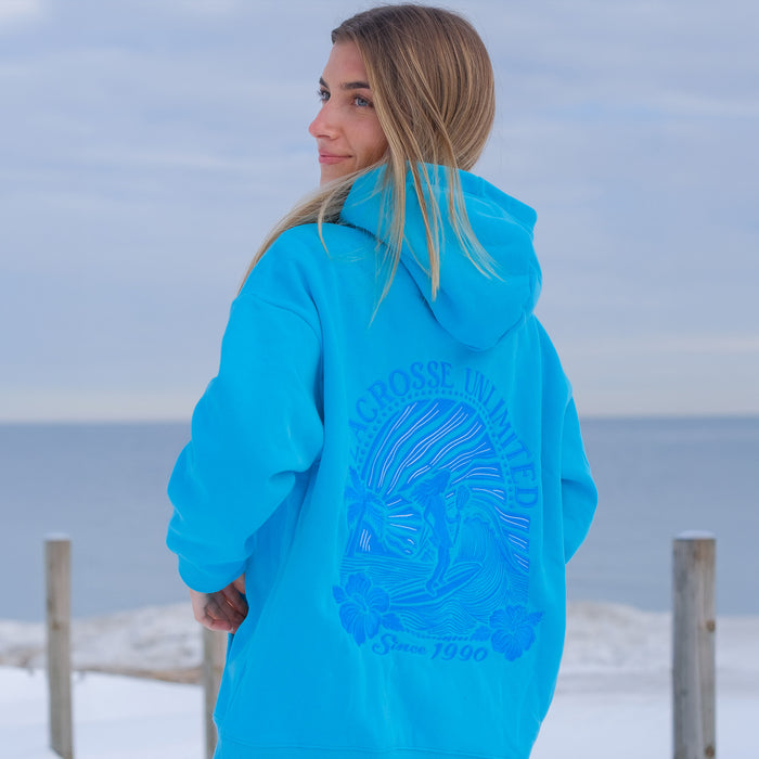 Women's Pink & Ocean Tides Lacrosse Hoodie- Ocean Tides